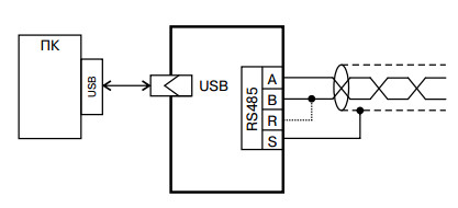 Схема подключения преобразователя МТМ4000FUSB