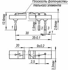 Габаритные размеры фотодиода ФД 327, ФД 327М