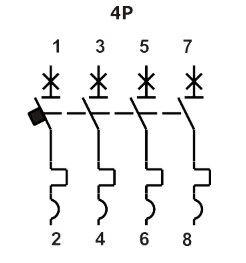 "Схема принципиальная выключателя FB1-63 ECO 4P B5"